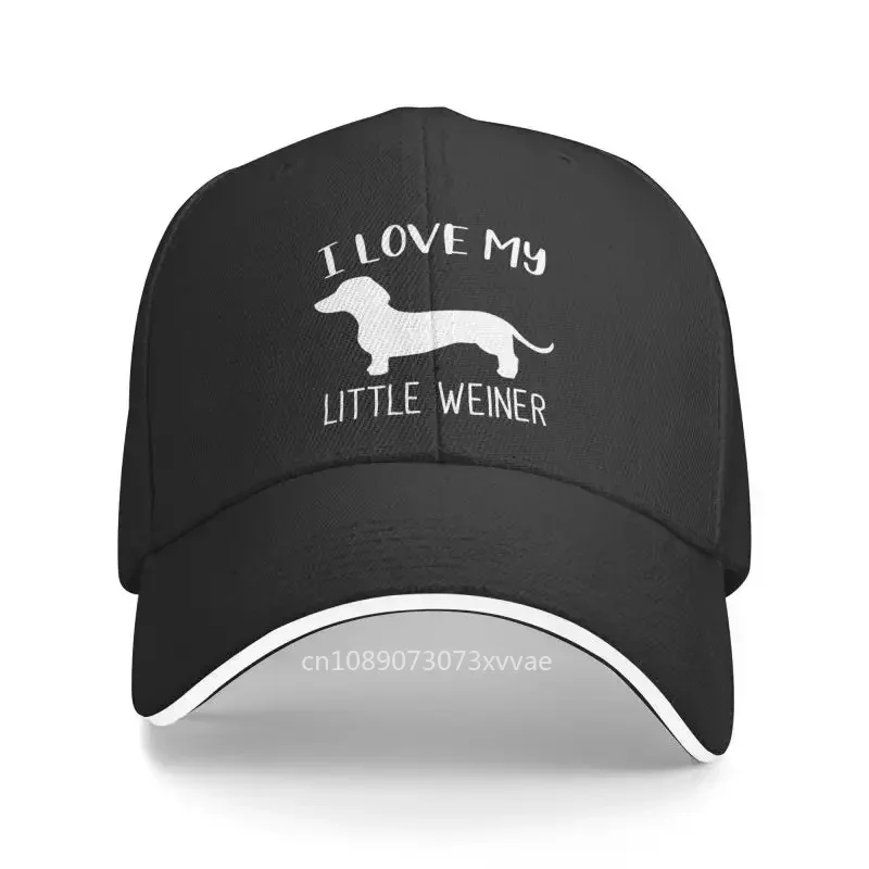 

Модная бейсболка I Love My Little Weiner для женщин и мужчин, регулируемая шапка с таксой, Весенняя уличная одежда для защиты от солнца