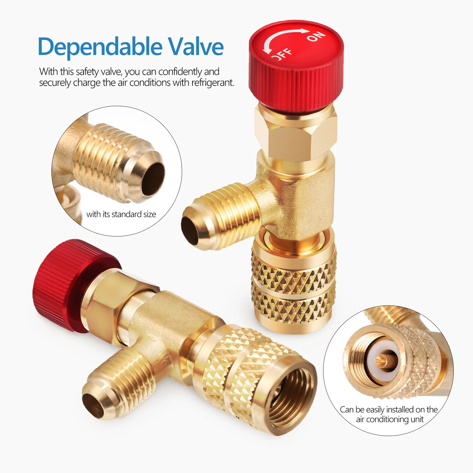 

2Pcs Air Conditioner Control Valve R410a Adapter Enhanced Durability Easy Installation Reliable Performance