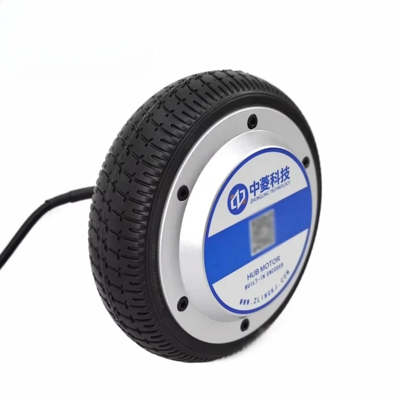 Waterproof IP65 6.5 Inch 24V-48V 350W 150kg Load DC Brushless Encoder in Wheel Hub Servo Motor for Restaurant Service Robot