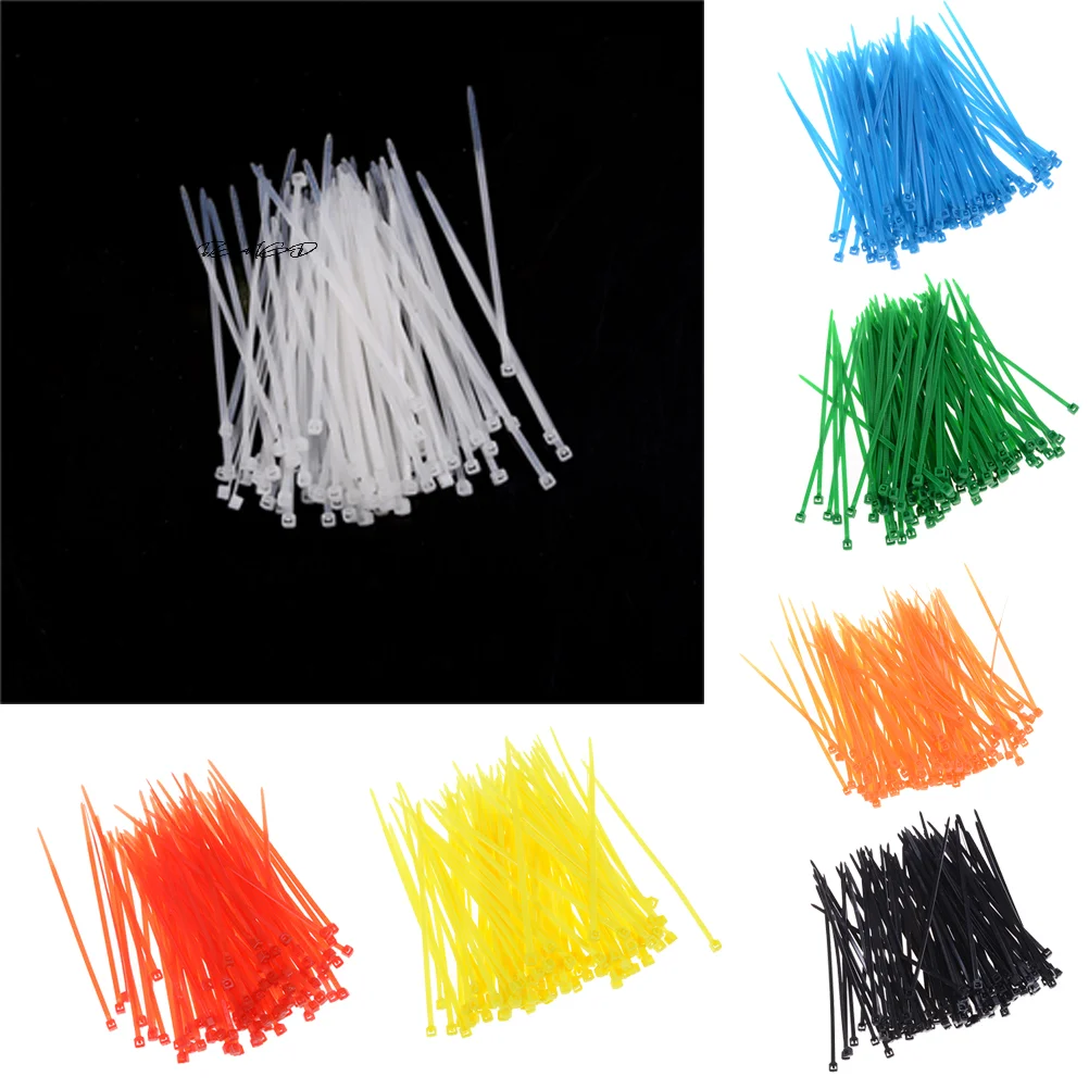 100Pcs 3x100mm Nylon Cable Self-locking Plastic Wire Zip Ties Fasteners Cable Industrial Supply Strong Snap Self Locking
