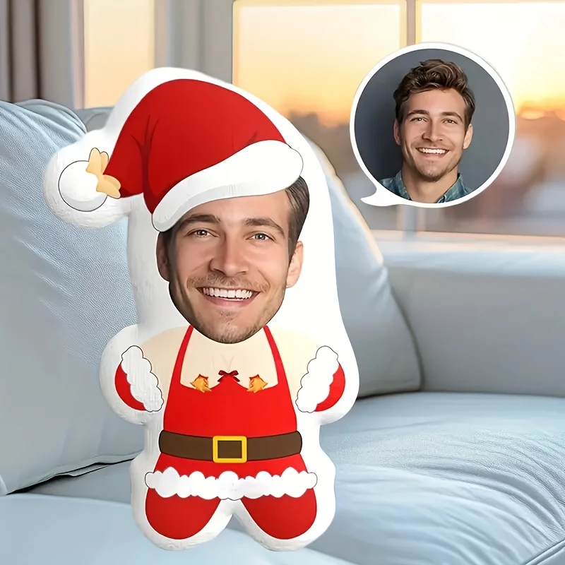 A Custom Christmas Humorous and Funny Throw Pillow, Personalized Photo Custom Pillow, Digital Double-sided Printing Design, Suit