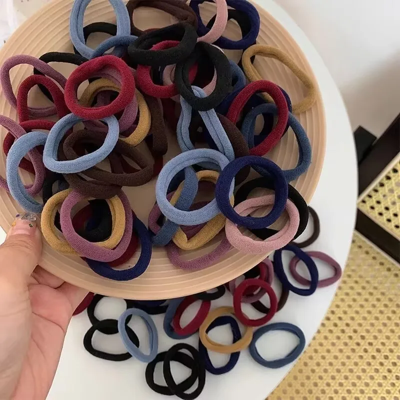 

Girls Solid Color Rubber Band Ponytail Holder Gum Headwear Elastic Hair Bands Girl Hair Ornaments Kids Headwear 4 6 10 12 Years