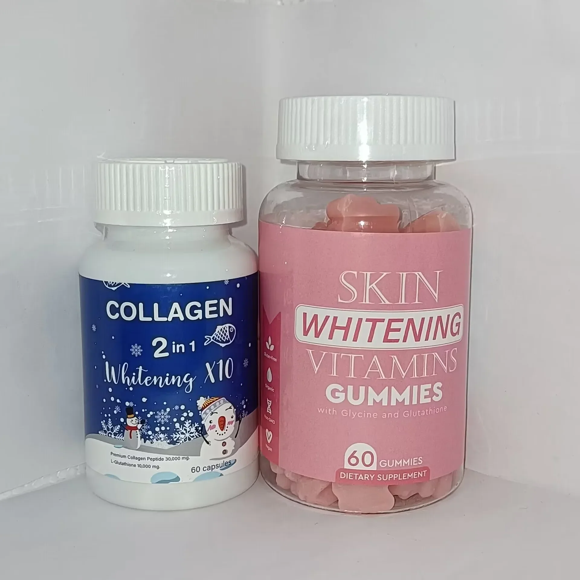 2 bottles of frozen collagen peptide 2in1+glutathione gummies regulate immunity and improve resistance health food