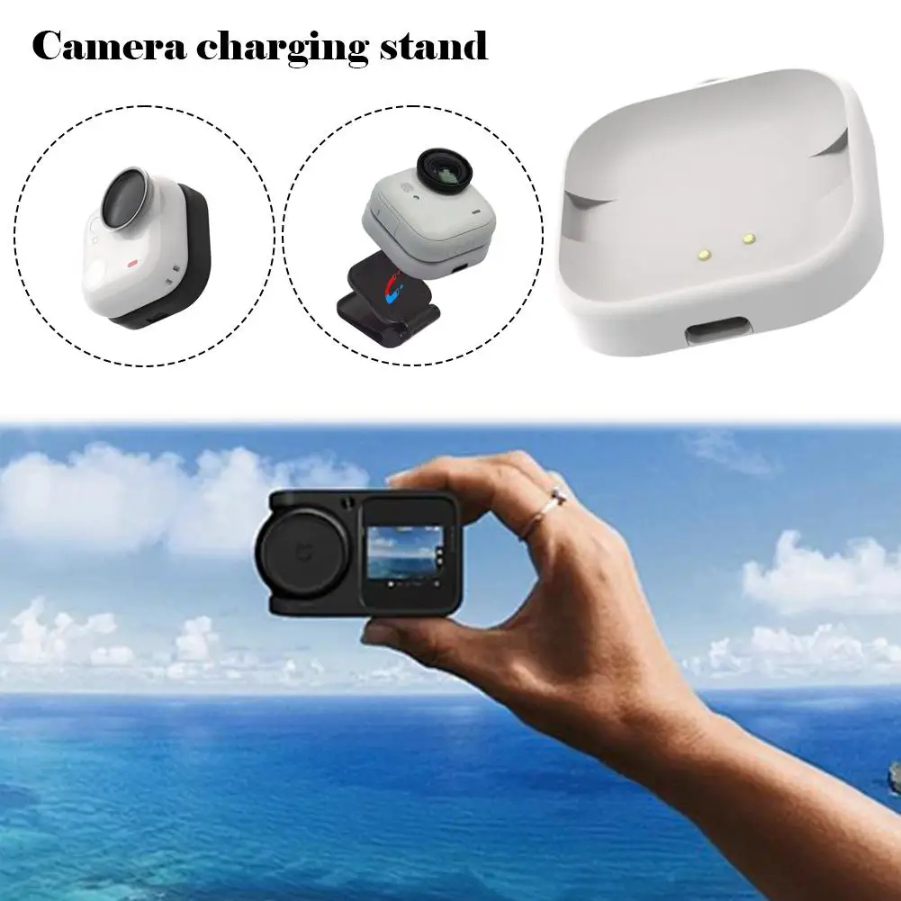 

Подставка для зарядки камеры Insta360 Go Ultra — портативная зарядная док-станция с отверстием на шнурке, аксессуар для экшн-камеры, новинка