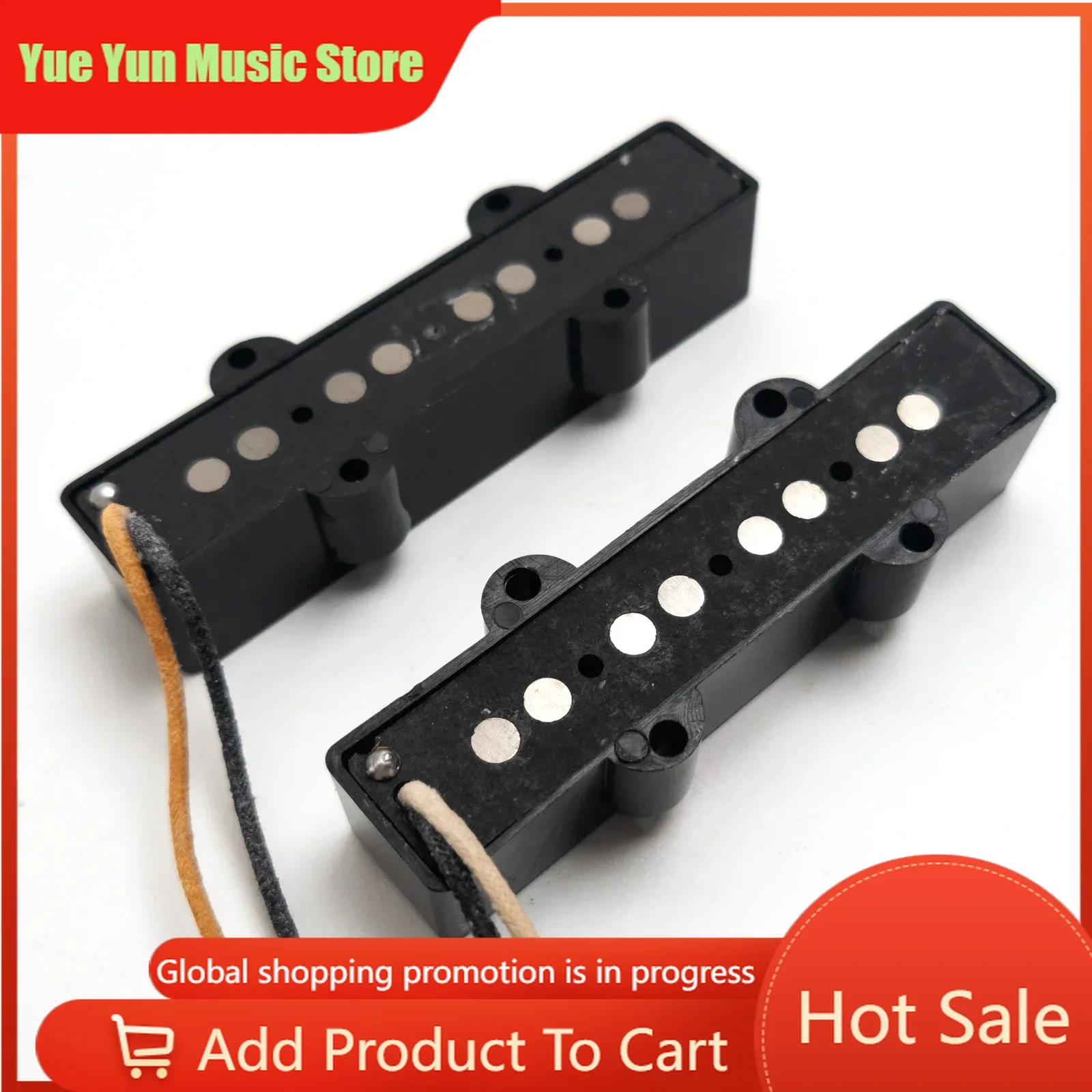 

Yue Yun Music Store-Discount Hot Sale-Wilkinson JB 4-String Bass Guitar Pickups Set Alnico 5 Vintage Black Finish Electric