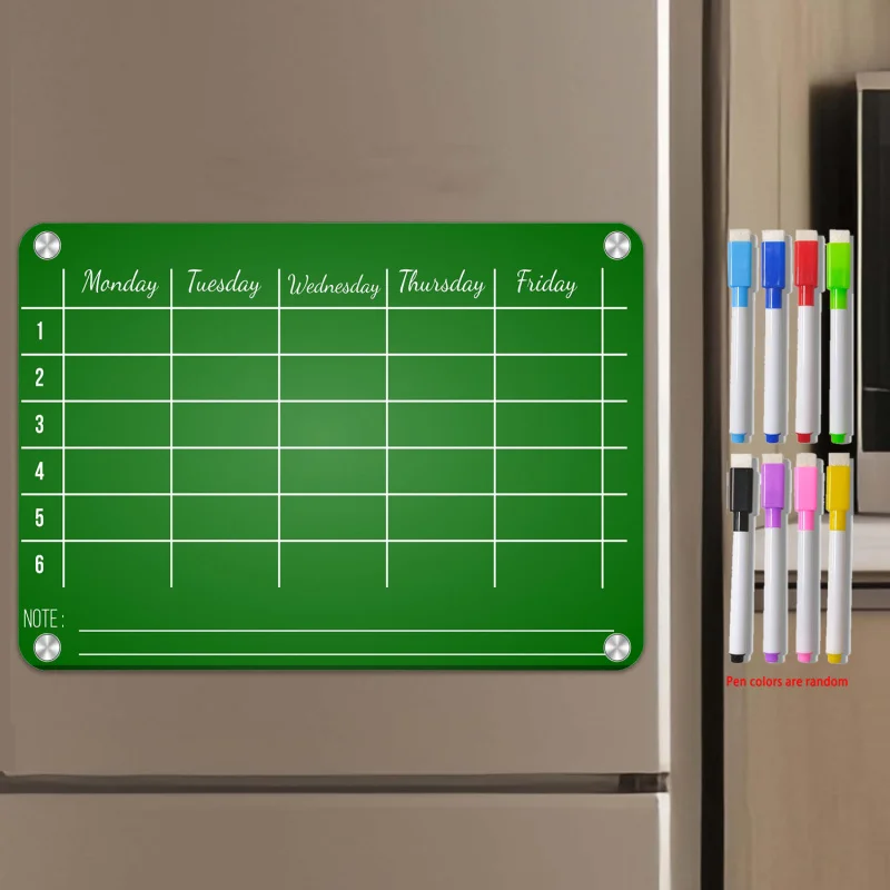 conjunto-de-quadro-branco-magnetico-para-apagar-a-seco-grafico-de-planejamento-reutilizavel-para-geladeira-serie-verde-formulario-de-registro-de-comportamento-semanal-autodisciplina