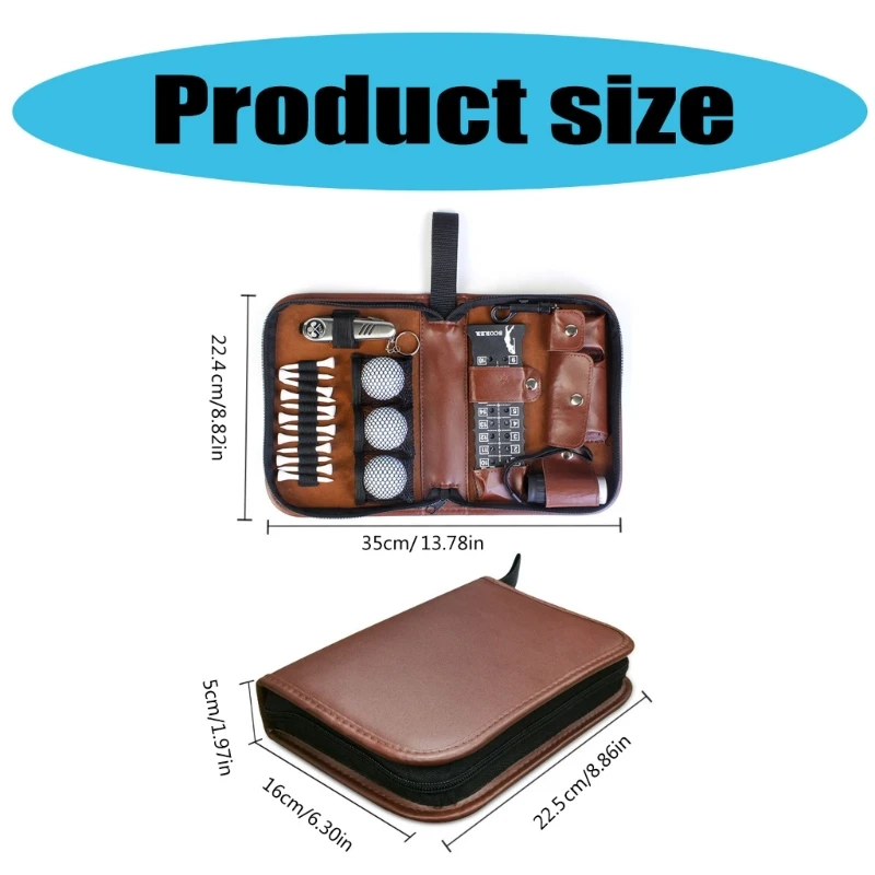 Leather Golfing Accessory Holder Case with Multple Storage Slot For Professional