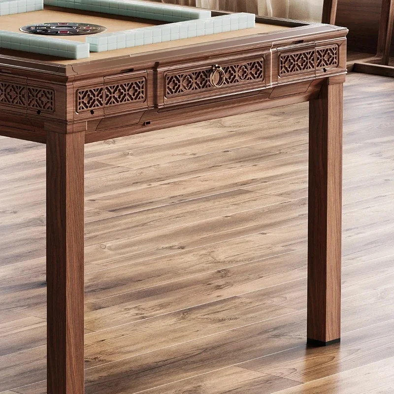 Automatic Family Roller Coaster Dining Table Dual-purpose New Chinese Mahjong Table Solid Wood ChairU14