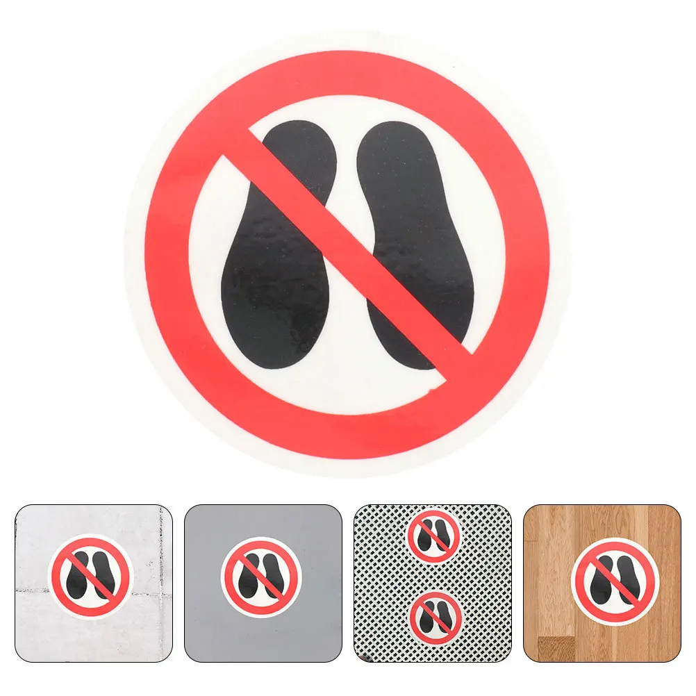 

4pcs No Stepping On Stickers Safety Warning Sign Adhesive Decal For Factory Construction Site Floor Marking Peel Stick