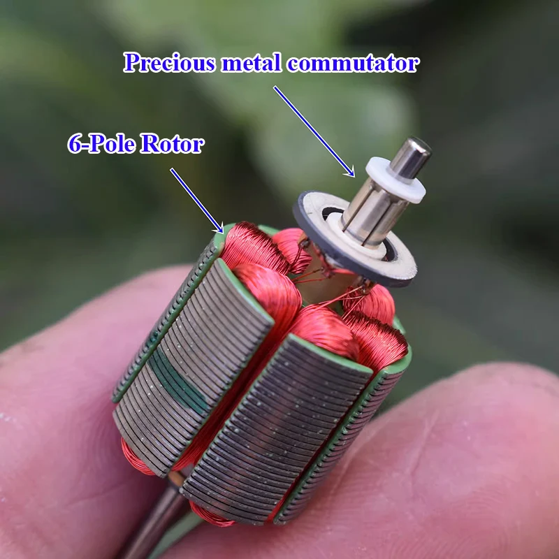 R276F-CT-09380 RF-370CB 6-Pole Rotor Mini 370 Motor DC 12V 13.5V 18V 3700RPM Low Speed Silent Micro 24mm Electric Motor