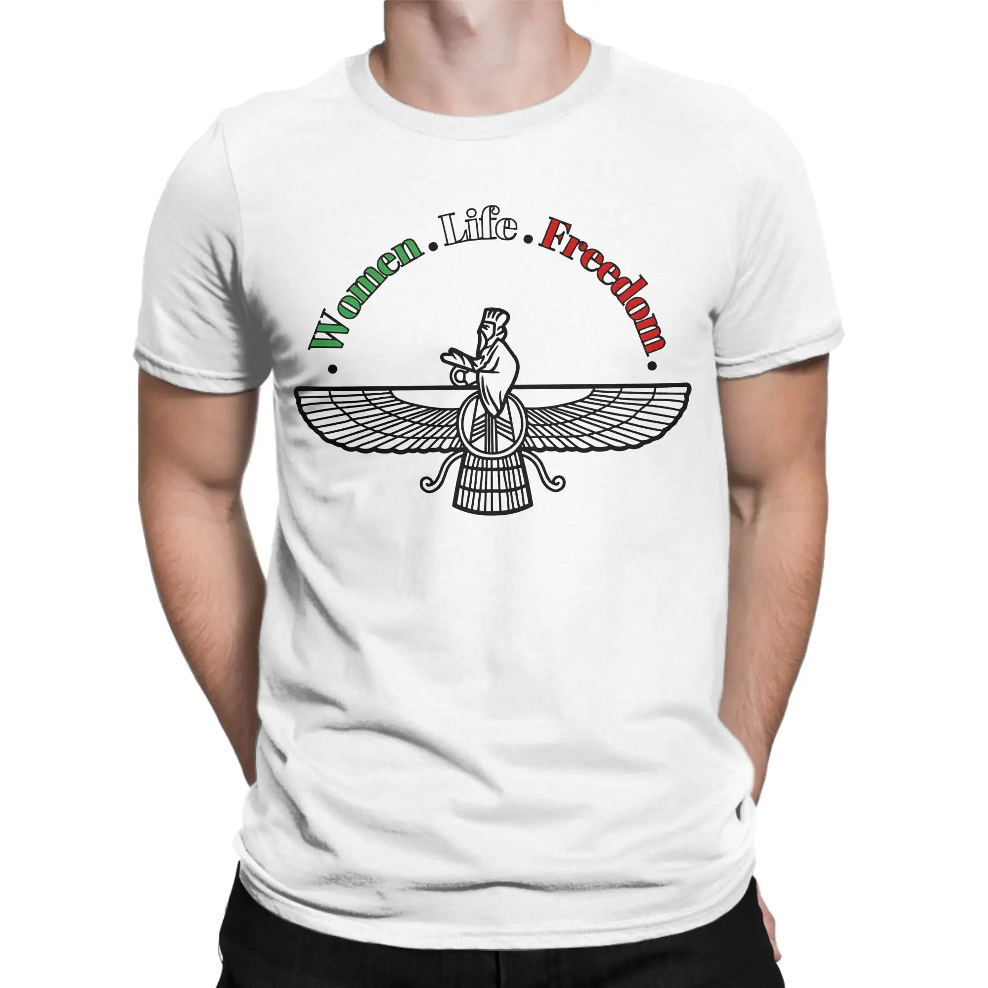 Novelty Iran Zan Zendegi Azadi T-Shirts for Men Crew Neck 100% Cotton T Shirts  Short Sleeve Tees Printing Clothes