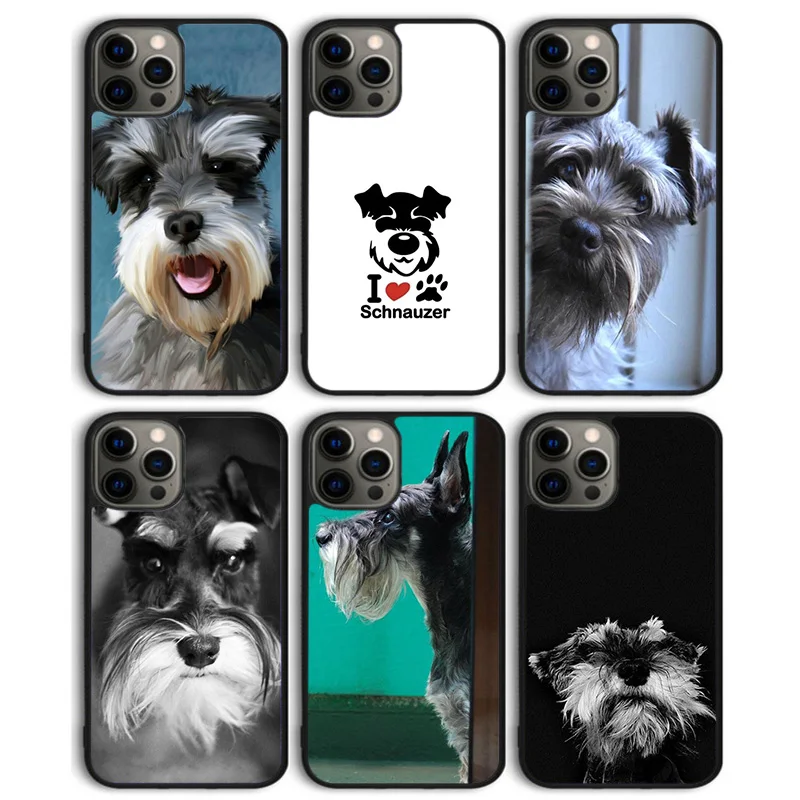 Lovely Dogs Schnauzer Phone Case Back Cover for iPhone 16 15 SE2020 14 13 11 12 Pro Max mini XS XR X PlusS Fundas Coque