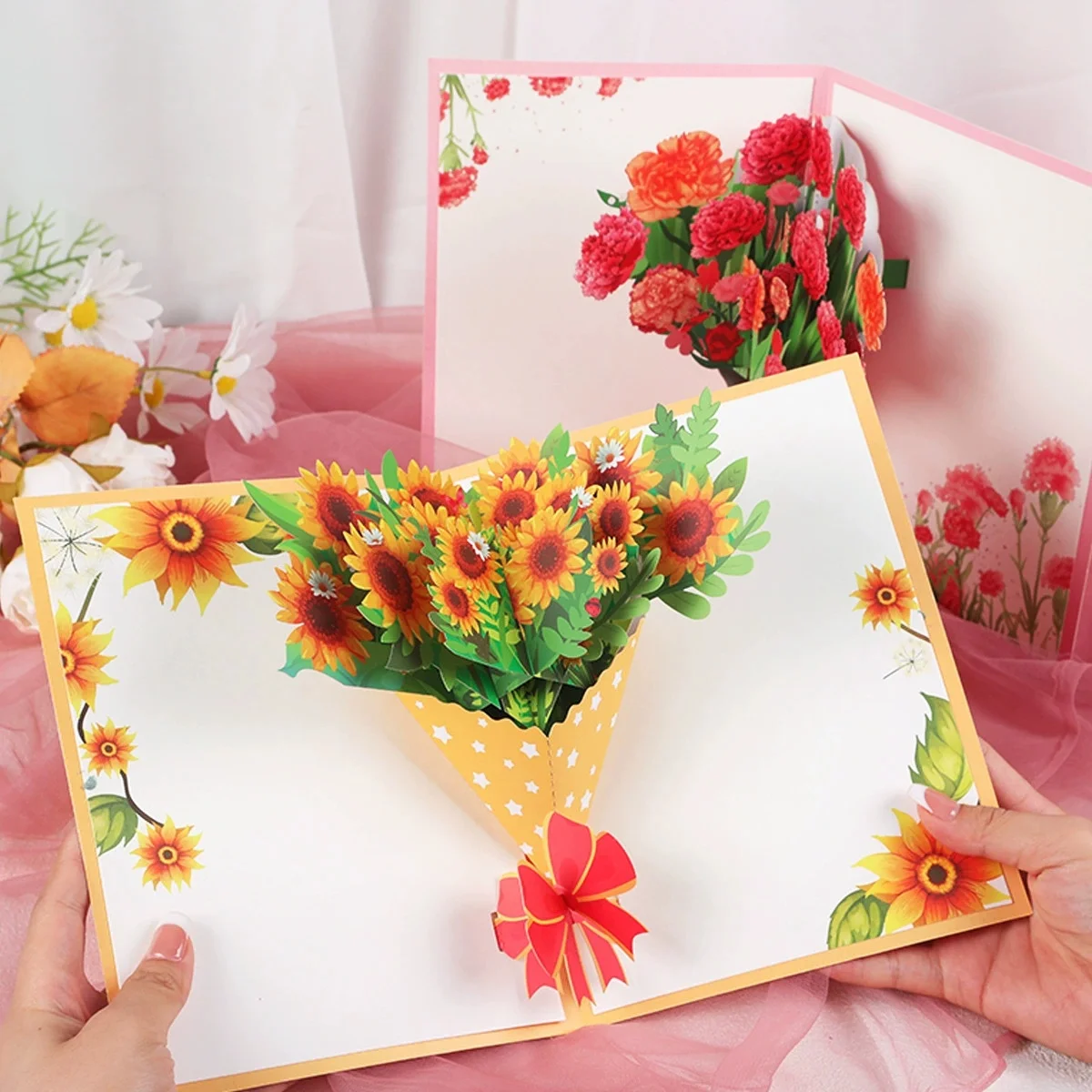 Eine 3D-Rosenstrauß-Grußkarte – perfekt für Eltern, Freunde und Großeltern – ein kreatives und einzigartiges Geburtstagsgeschenk
