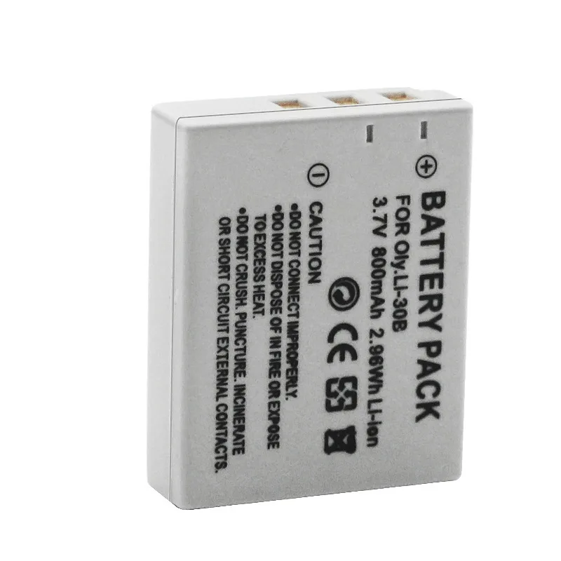 بطارية بديلة 800 مللي أمبير في الساعة LI-30B لكاميرات Olympus MiniDigitalS/miniDIGITAL المتوافقة مع سعة LI-30B القابلة لإعادة الشحن