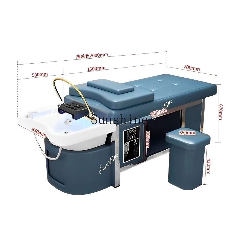 Ceramic basin head treatment bed barber shop special Thai massage water circulation fumigation stainless steel beauty salon TF