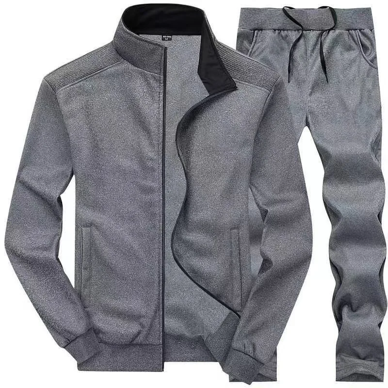 2023 Frühling und Herbst neuer Jugendsport Herren bestickter Pullover zweiteiliges Set mit Stehkragen und Langarm-Set