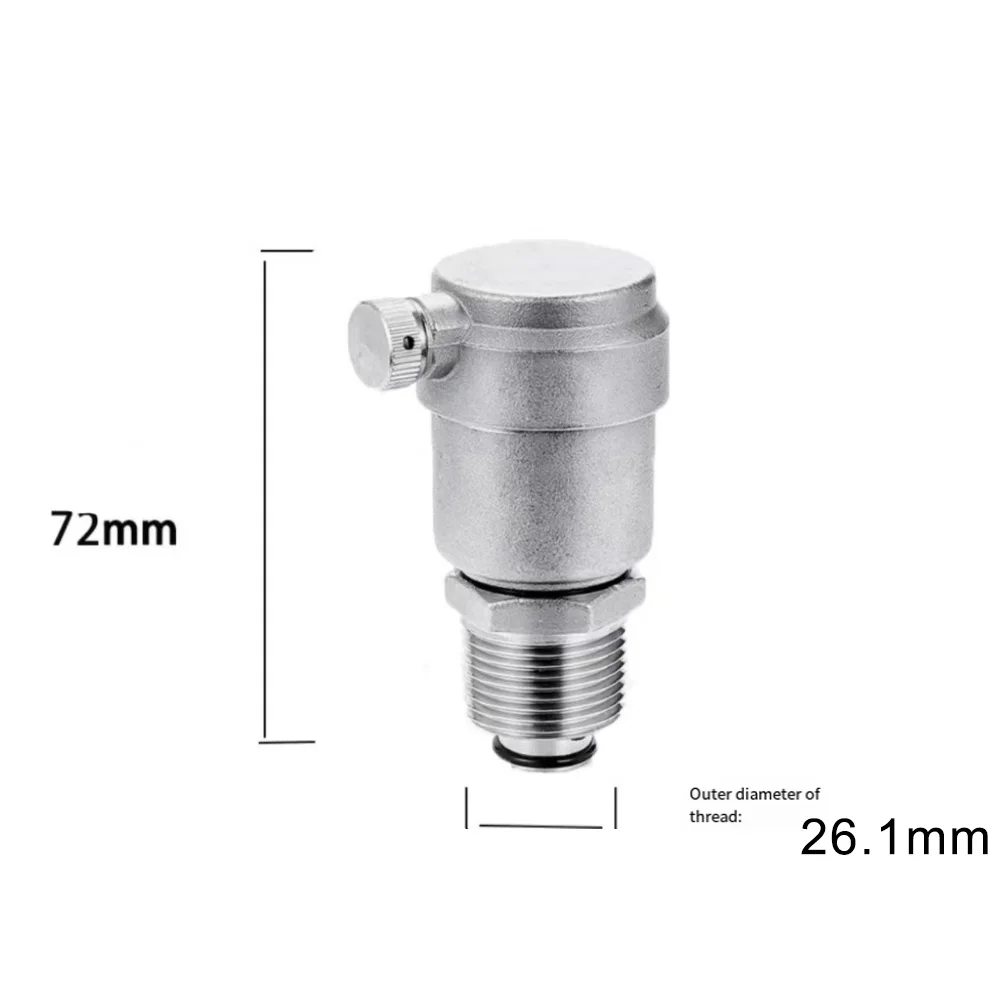 Automatic Exhaust Valve in 304 Stainless Steel for Vertical Tap Water Heating Systems Featuring Pressure Relief