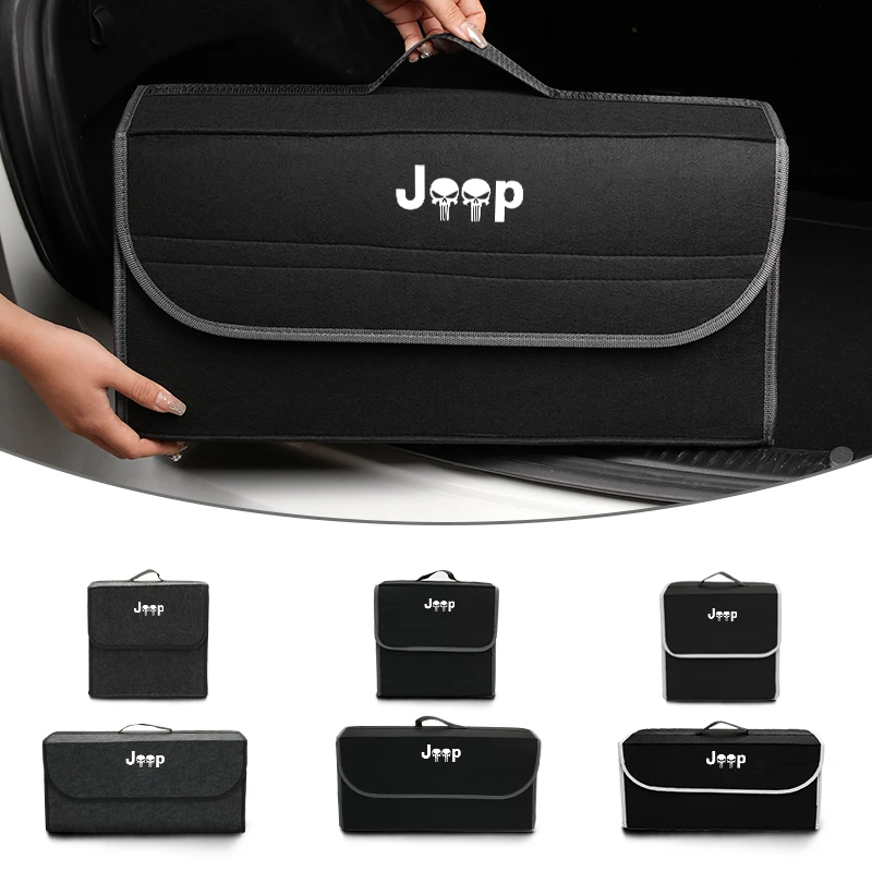 Image of Kofferraum-Aufbewahrungsbox, Organizer, faltbar, zum Verstauen und Aufräumen, Behältertasche für Jeep Renegade Compass Wrangler Grand Cherokee