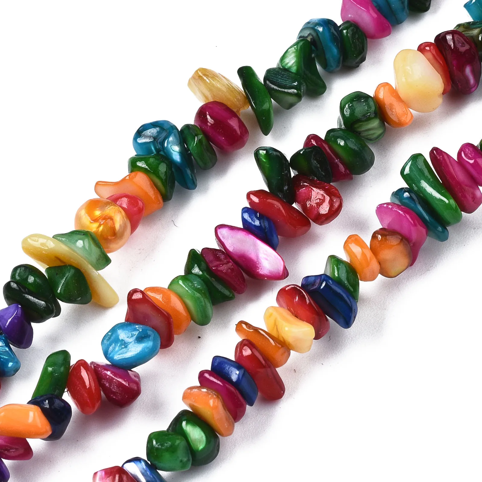 

Natural Freshwater Shell Beads 5 Strand Chips Dyed Colored Bead Strands DIY Summer Beach Bracelet Jewelry Handmade Accessories