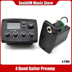 4 Band Acoustic Guitar Preamp KL-17B with Digital Procedding Tuner 4 Band EQ Equalizer Piezo Pickup Guitar Accessories