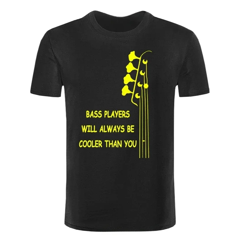 New Summer Style Bass Guitar Players Are Cool T-shirt Funny Double Rhythm Electric T Shirt Men Short Sleeve Tees