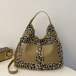 Luxury Leopard Tote Bags Shoulder Crossbody Bags for Women Designer Female Shopper Handbag Ladies Large Capacity Messenger Sac