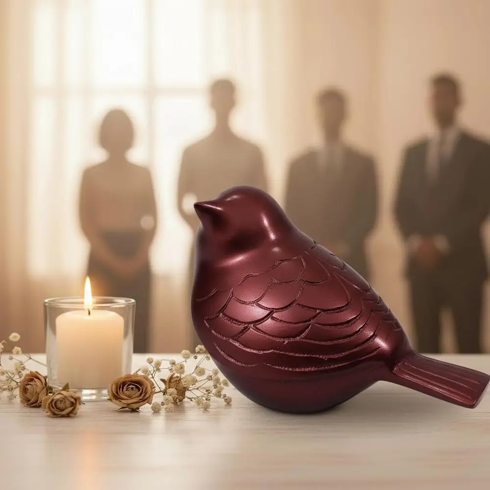 جرة الطيور الحمراء المدمجة لرماد الحرق، جرة تذكارية أنيقة للحيوانات الأليفة المحبوبة أو أحبها #6