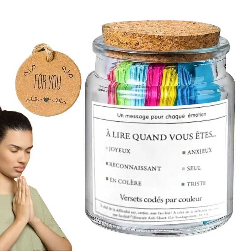 Spiritual Verses Jar French English Hope and Prayer Jar Daily Motivational Scripture Prayer Bottle For Emotions and Feelings