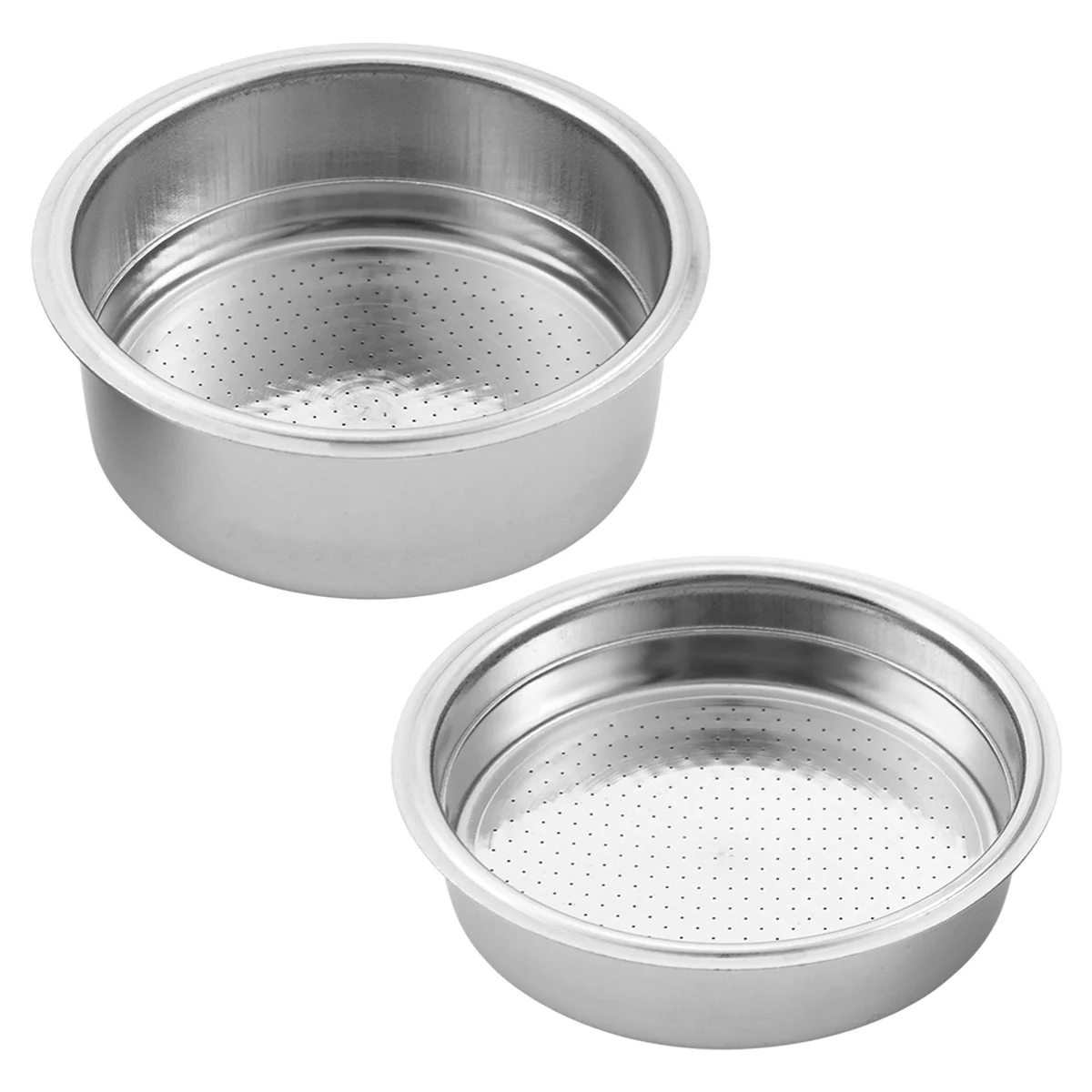A86I-2PCS 51mm Stainless Steel Coffee Machines Pressurized Filter Basket Powder Basket Coffee Bottomless Portafilter Filter