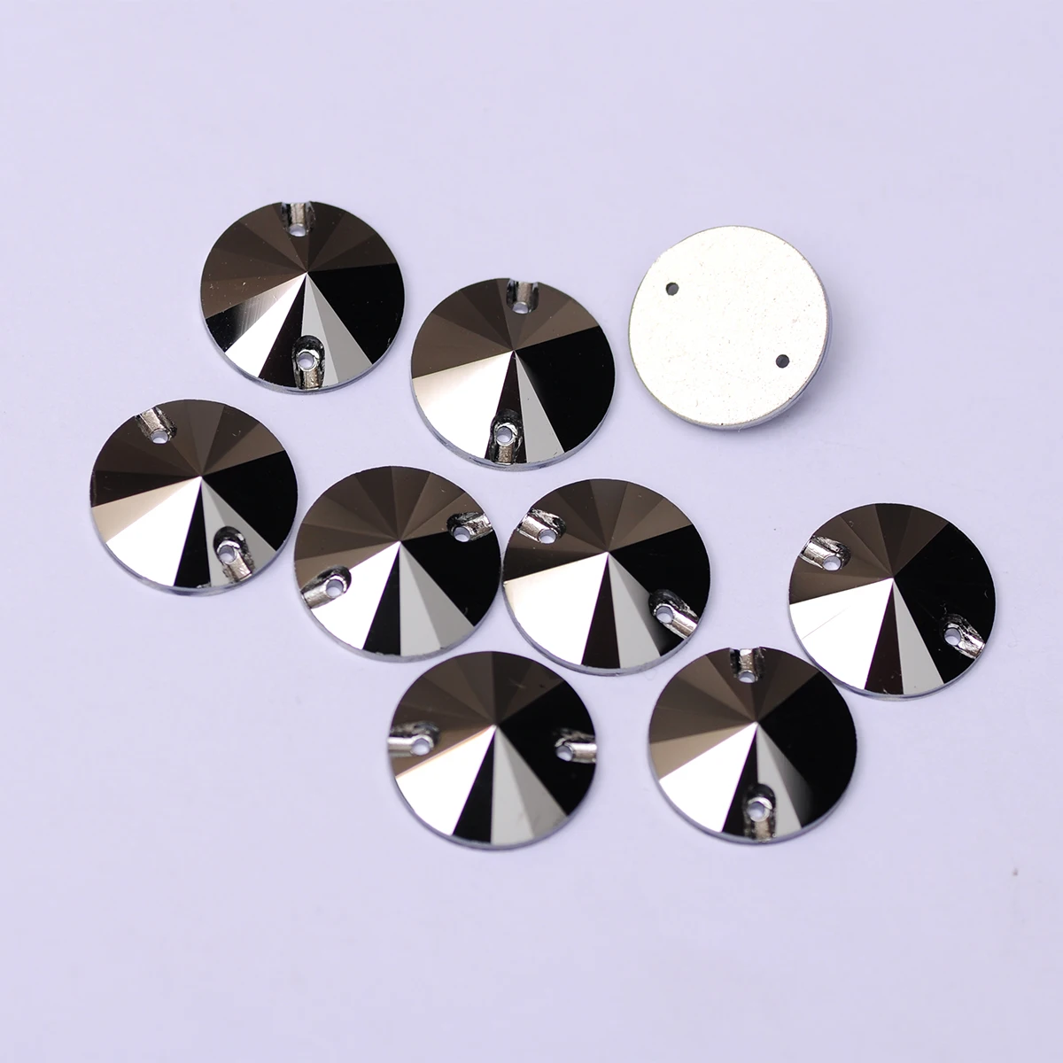 YANRUO Top 3200 Rivoli Round Jet Hematite Glass Sew On Rhinestones Sewing Crystals Decorative Stones for Clothes