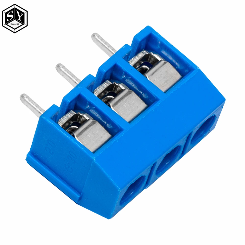 10PCS  KF301-3P 301-3P 3P 3 Pin Plug-in Screw Terminal Block Connector 5.08mm Pitch  2 Pin Screw Terminal Block good