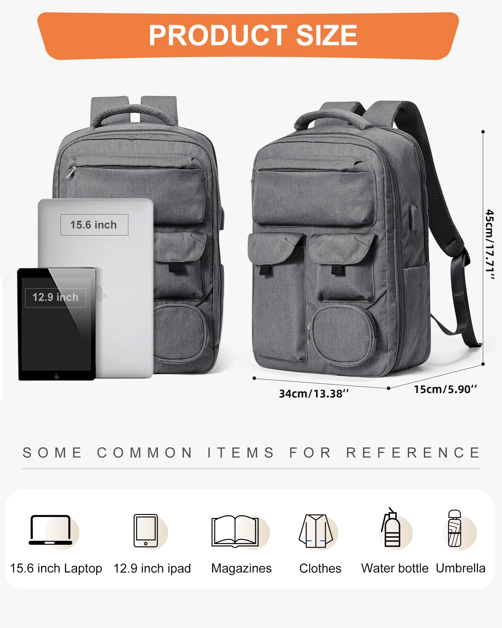 Computer bag, high-capacity travel backpack, cabin bag 45-34-15, airline-approved boarding bag, male business travel backpack