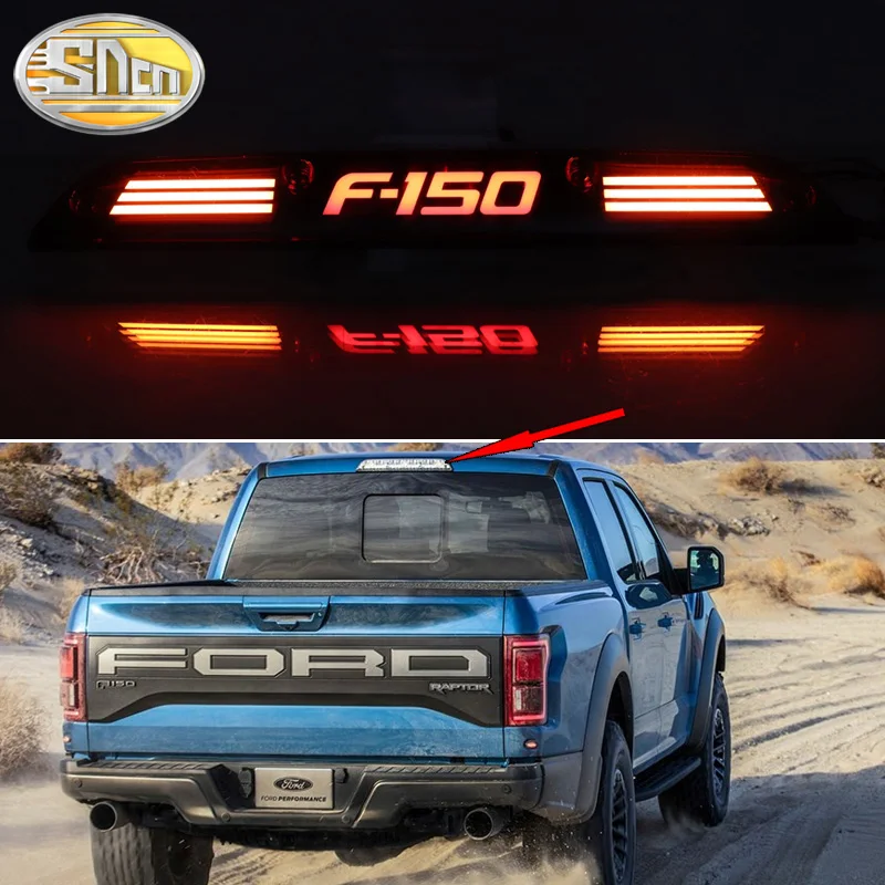 1PCS Exalted Brake Light For Ford Raptor F-150 F150 2016 - 2021 3-in-1 Functions LED Bumper Light Dynamic Turn Light Reflector