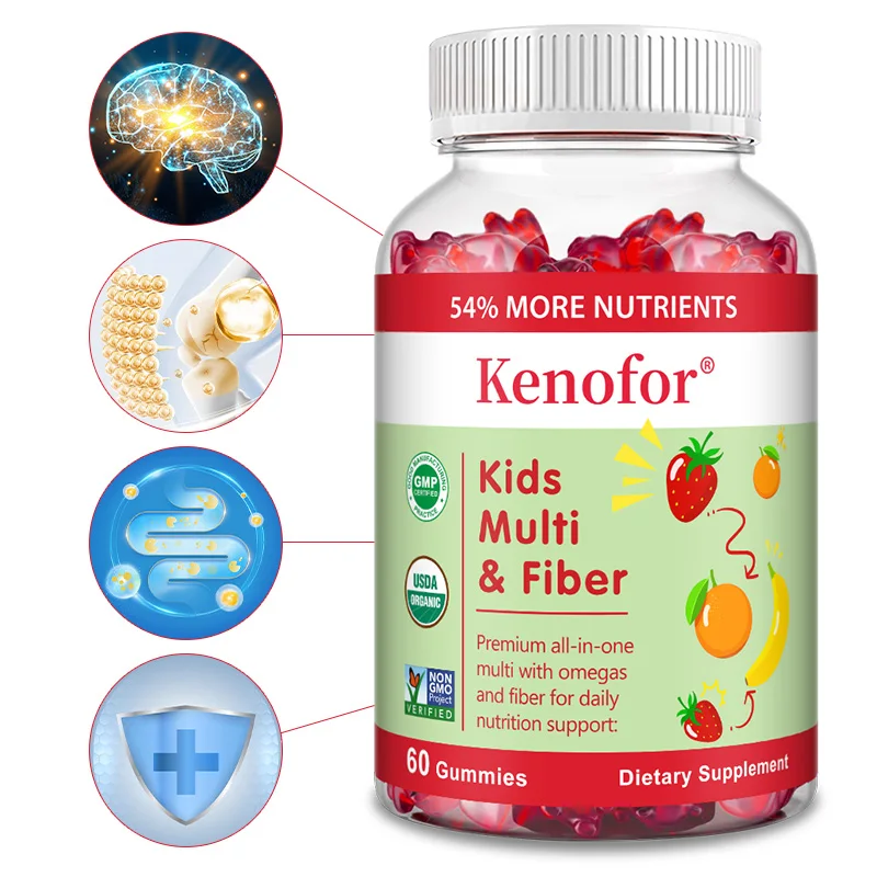 

Kids Multivitamins Gummies - Support Children's Development, Provides Energy, Supports Brain, Eye & Overall Healthy Development