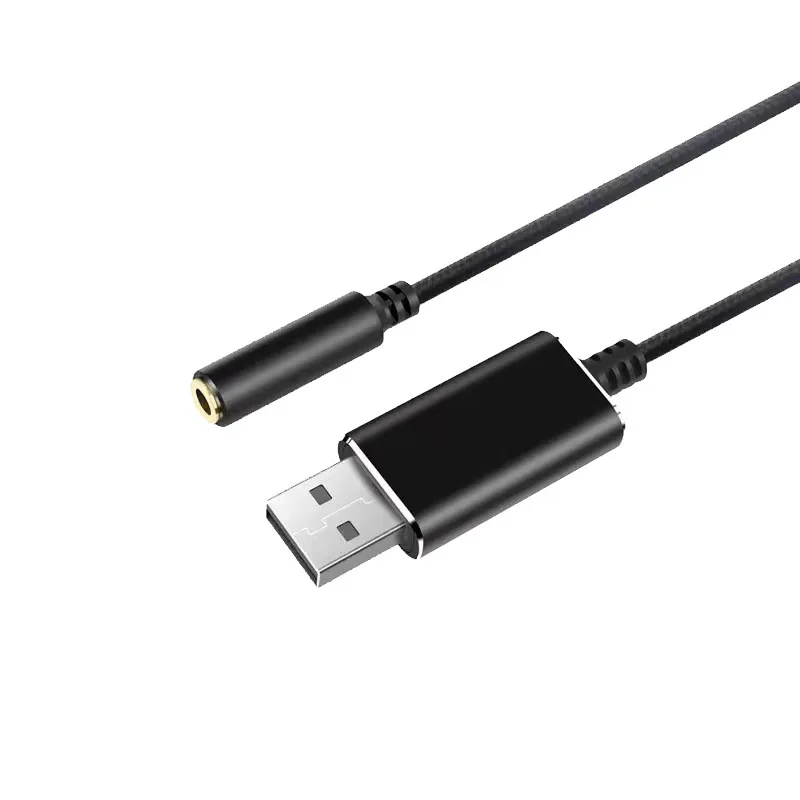 

Audio Converter USB to 3.5mm Plug Cable for Laptop Computer TV for PS4 Game Sound Digital Decode Adapter Extend Cable Splitter