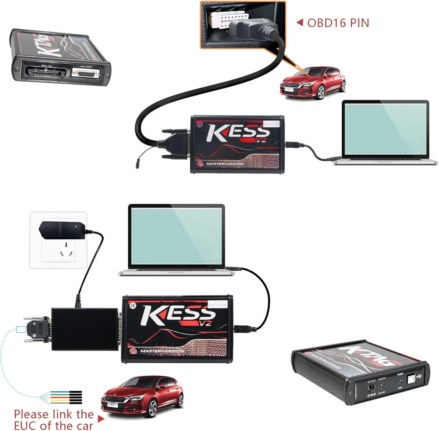 Kess Ktag Ecu programmer Kess V2 V5.017 Online 2.80 EU Red KTAG 7.020 2.25 ECU Chip Tuning Unlimited Repair Kit Complete Toolbox