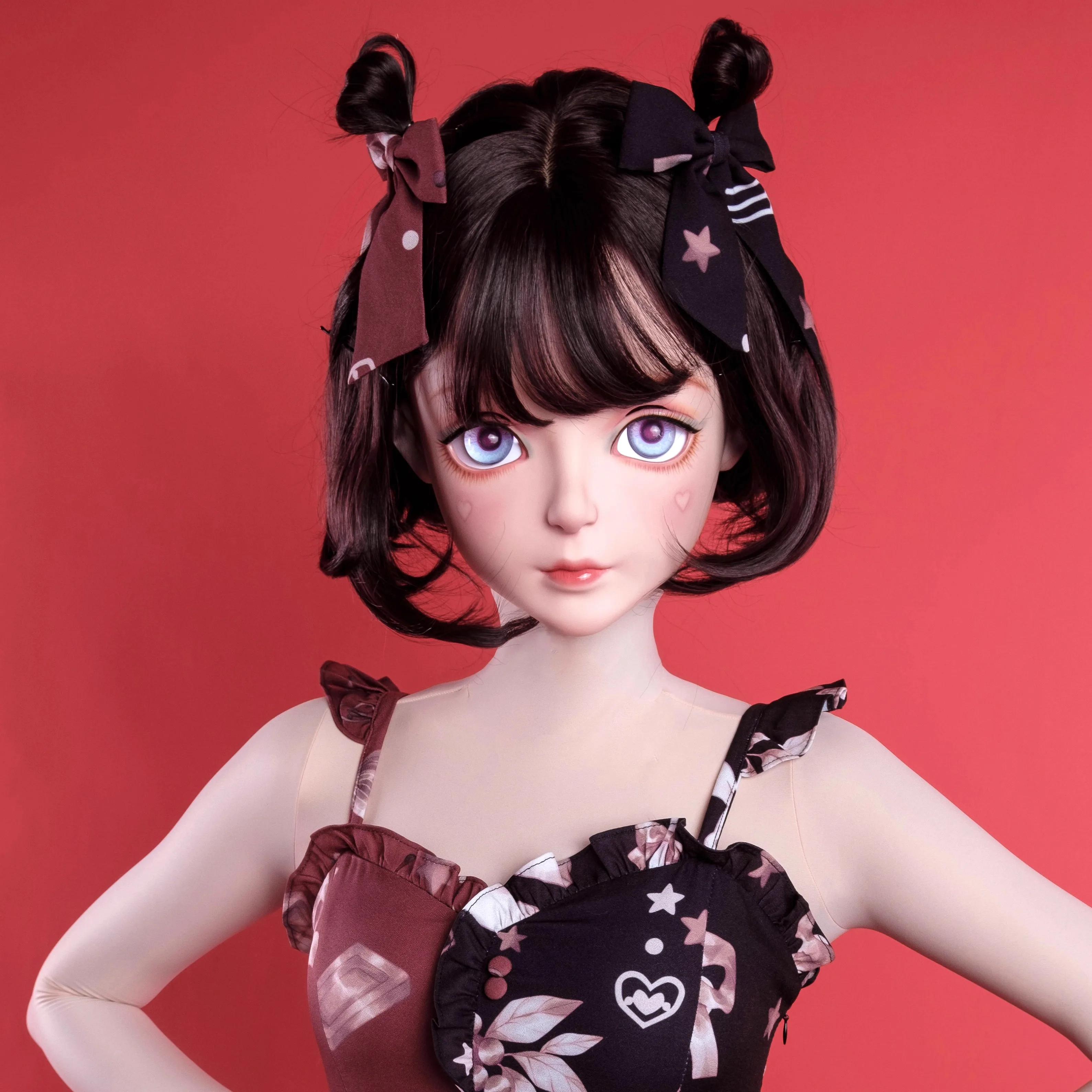 

Crossdressing Resin Cosplay OR Kigurumi Male To Female Mask With Fake Eyes Transgender Drag Queen Cute Kigurumi Mask