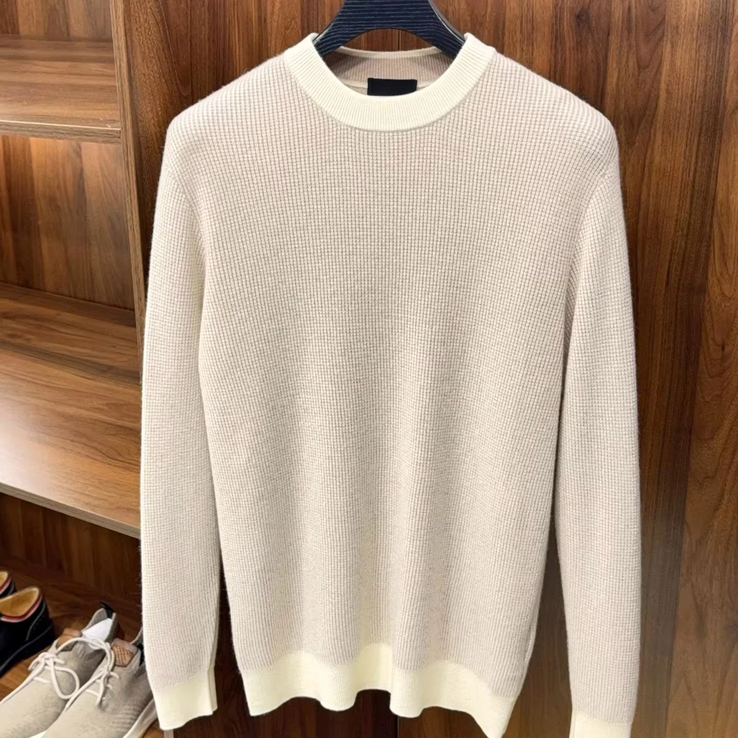 

Italian Bri Pure Wool Men's Half Zip Lapel Sweater