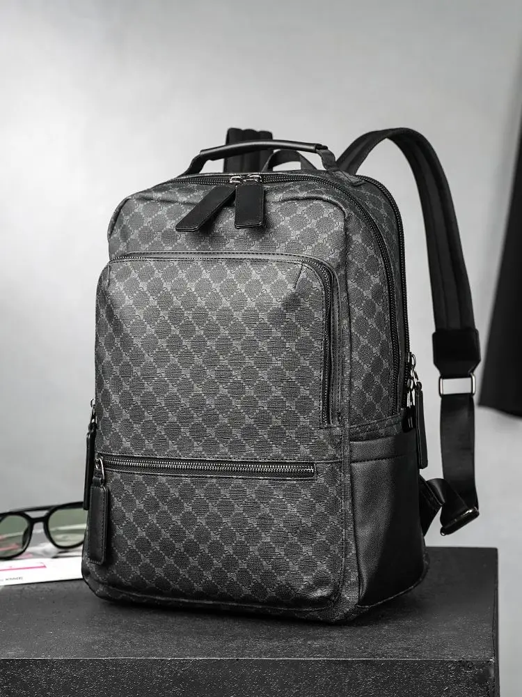 

Men's Retro Large Capacity LVZ Backpack Business Laptop Bag Casual Double Shoulder Bag for Students with Computer Compartment