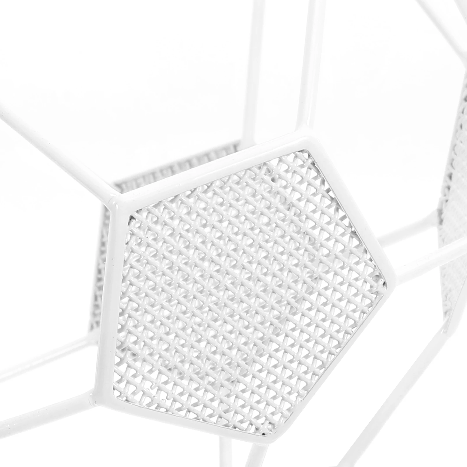 

White Vintage Metal Cage Soccer Shape Lamp Shade Hollow-Out Industrial Pendant Light Cover Football Lamp Shade for Home Living