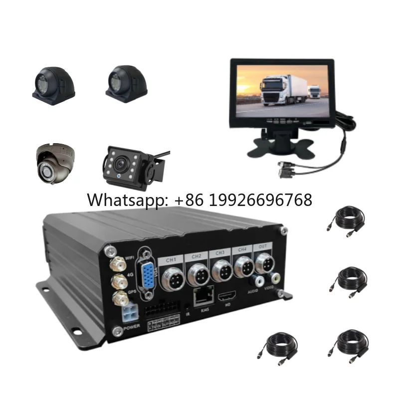 

1080P 4-Channel Digital Video Recorder with 4G GPS WIFI Fleet Management Mobile DVR Vehicle Tracking Systems for Vehicles