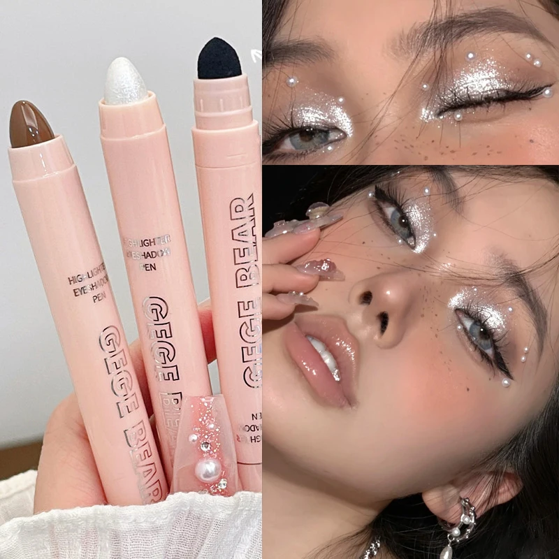 Parelmoer Wit Oogschaduw Potlood Glitter Zijderups Eyeliner Pen Markeerstift Blijvende Matte Oogschaduw Stok Ogen Make-Up Cosmetische