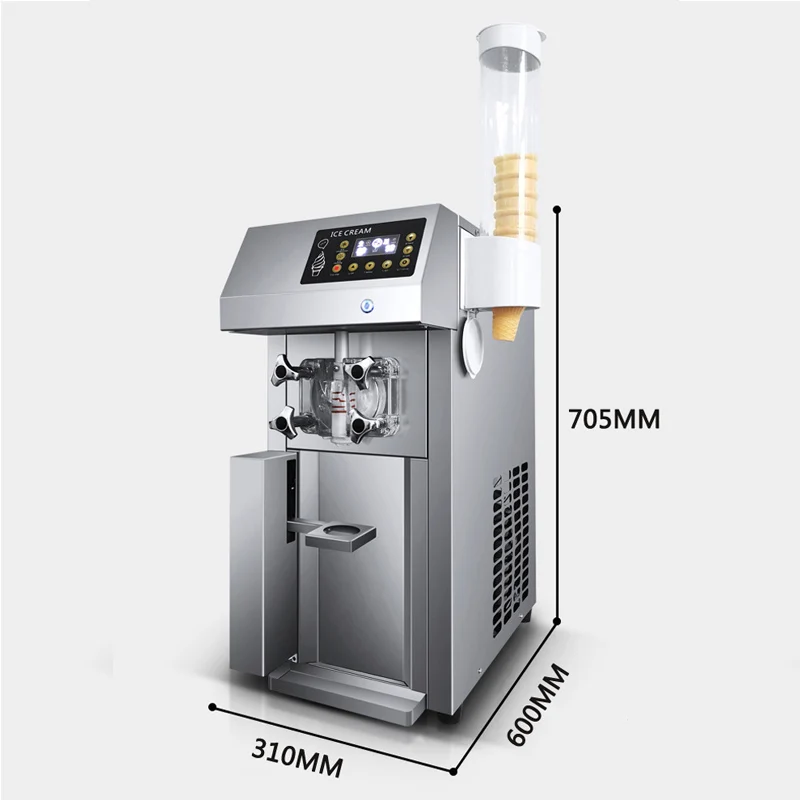 Popular Countertop single flavor soft serve ice cream machine Coffee shop Bar yogurt soft ice cream machine Fully automatic