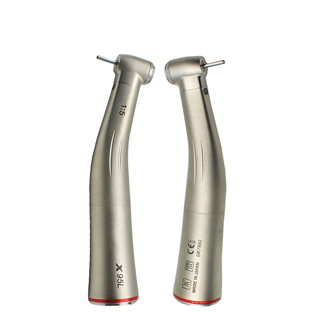X95L Стоматологический наконечник с увеличенной скоростью 1:5 против угла, светодиодный волоконно-оптический наконечник X95 X95L, внутреннее красное кольцо с водой