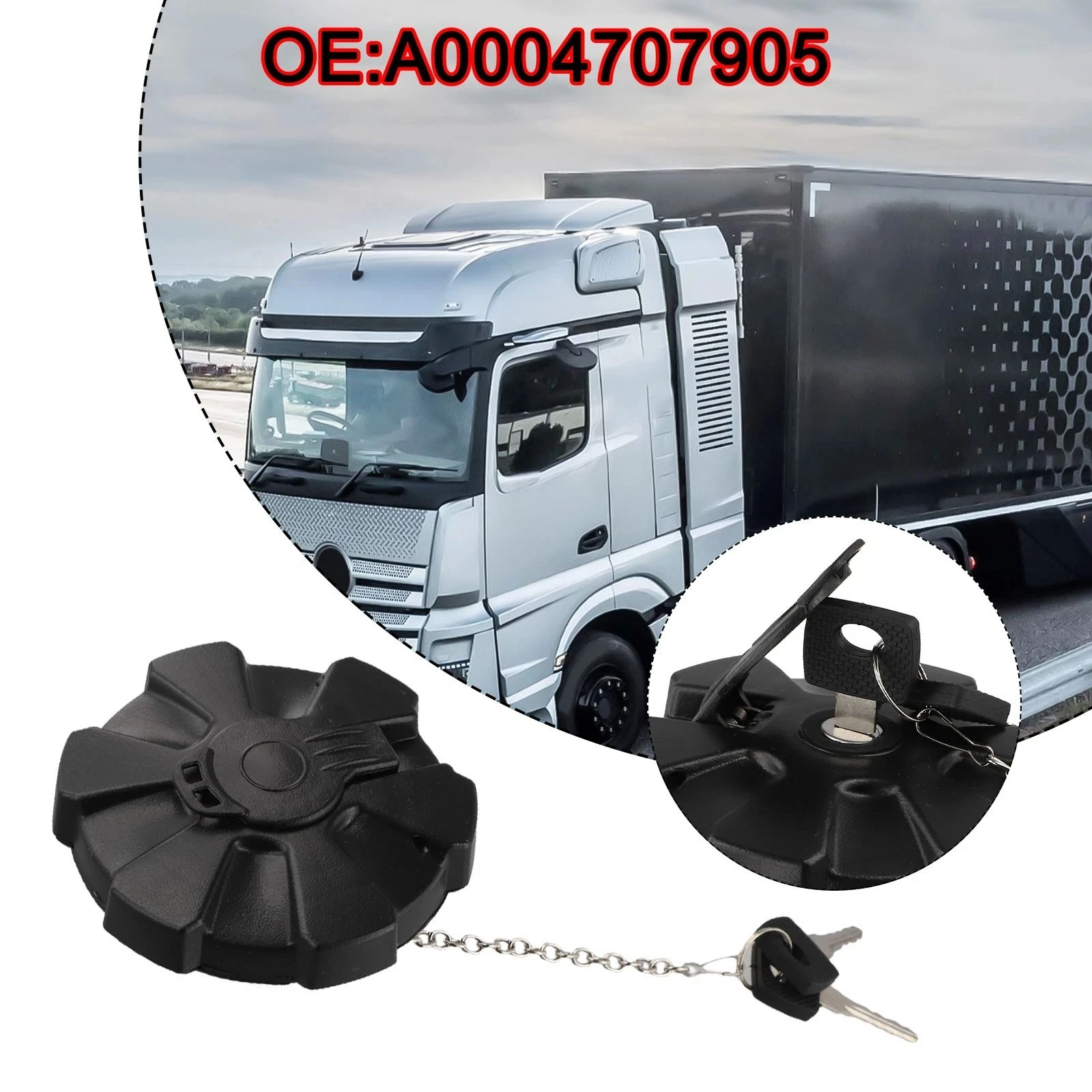 Tapa de Tanque de Combustible con 2 Llaves para Camión Mercedes Benz Actros Axor Atego A0004707905 0004707905 0004701205 0004709105, Tapa con Cierre