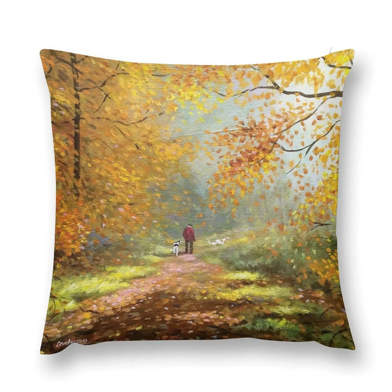 

The leaves are falling golden Throw Pillow Pillow Cover Pillowcase Cushion pillow