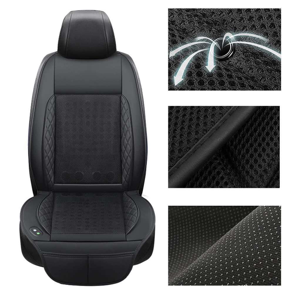 

12/24V Heat Dissipation And Cooling Massage Seat Mat with Fan Summer Car Interior Seat Pad Car Summer Cool Air Seat Cushion