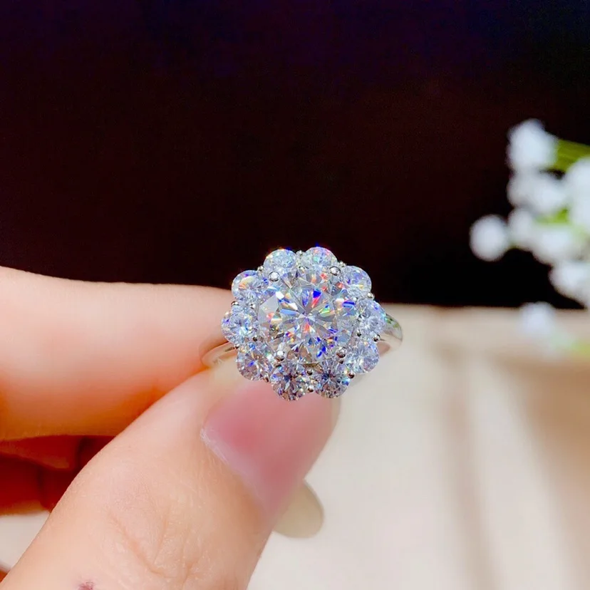 PT950 Eight-Heart Eight-Arrow Full-Diamond Open Ring for Women - Viral Pendant Necklace