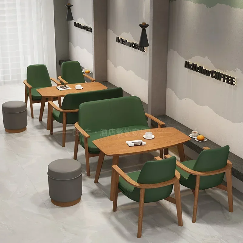 

13 Cafe table and chair combination leisure negotiation book bar Water bar clear bar milk tea shop restaurant against the wall