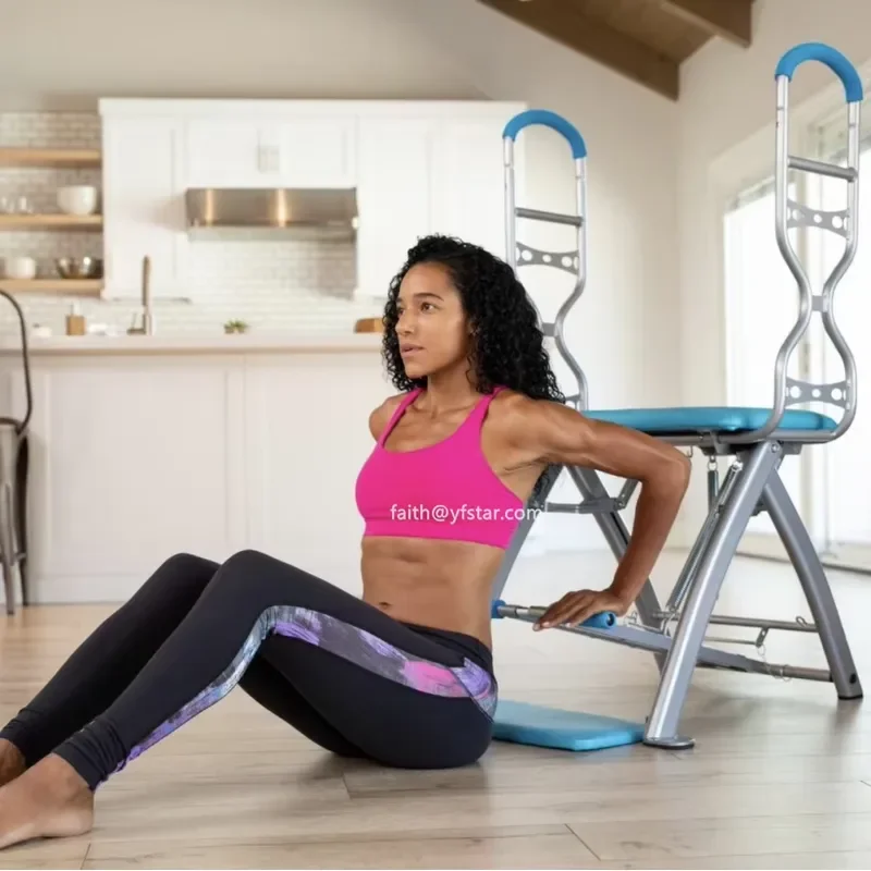 Professional Folding Pilates Reformer Chair for Home Gym Yoga Fitness Equipment Portable Workout Station Adjustable Body